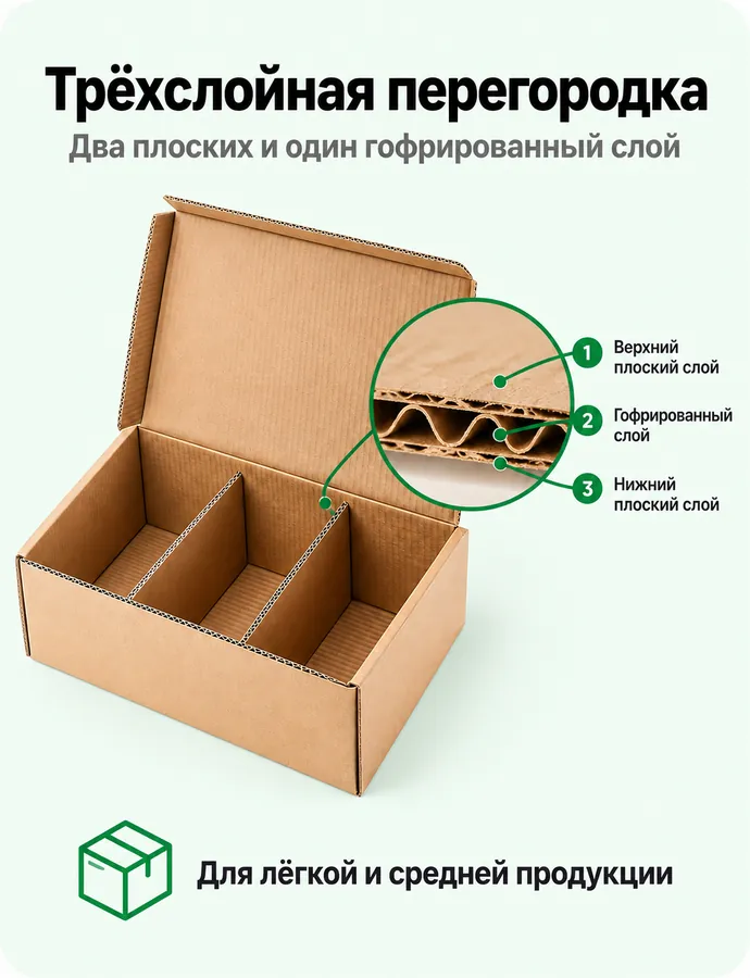 Трёхслойная перегородка из гофрокартона